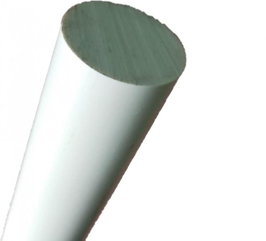 Barra tonda in PVC bianco disponibili Varie diametri e lunghezze (D20X1000mm)