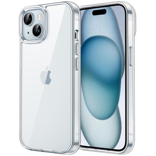 JETech Cover per iPhone 15 6,1 Pollici, Anti Ingiallimento Custodia con Antiurto, Anti-Graffio e Retro Trasparente (Trasparente)