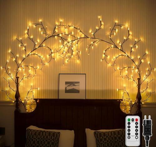Ciskotu Catena Luminosa a LED, 144 Luci LED da Interno a Ramoscello con Spina