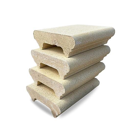 Fanuli Manufatti - 4 Blocchi in Calcestruzzo per Coprimuro, Cemento Bianco, Ideale per Passamano o Recinzione - Interno 22 cm Giallo