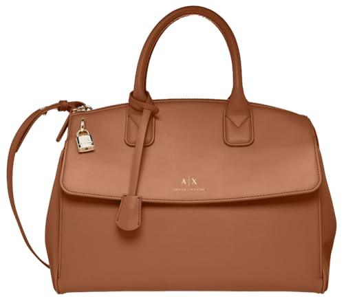 Armani Exchange Jane, Sustainable, Padlock Logo Charm, Tote L Donna, Whisky, One_Size