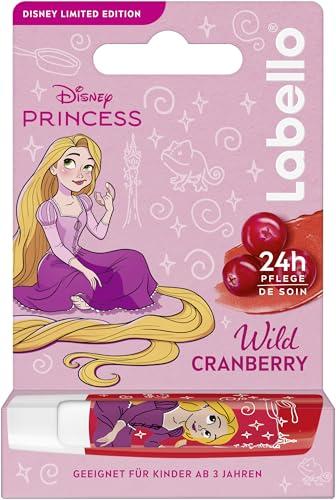 Labello Wild Cranberry Limited Disney Princess Edition, matita profumata per labbra con aroma fruttato, balsamo per labbra nutriente per bambini dai 3 anni in su, 4,8 g