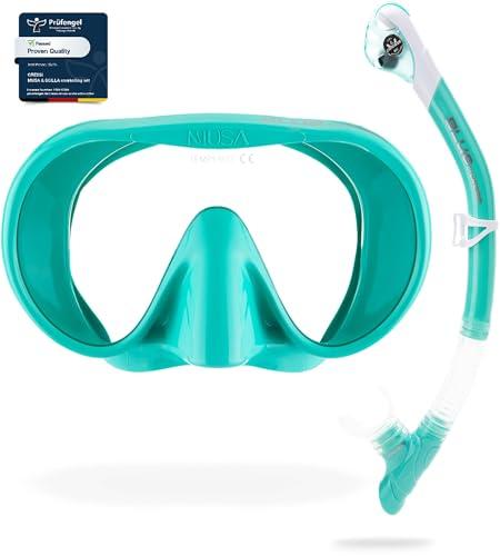 CRESSI Musa & Scilla Aqua Green - Combo Set Snorkeling Maschera Musa e Snorkel Scilla, Verde acqua, Taglia Unica, Adulti