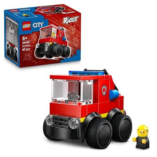LEGO City Veicoli – Autopompa - Mini Camion Giocattolo di Emergenza con Minifigure Junior di un Pompiere - Regalini Fine Festa di Compleanno - Idea Regalo da Collezione per Bambini da 5 Anni - 60482