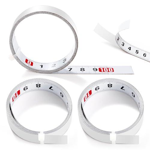 YIXISI 3 Pezzi 1m Nastro di Misurazione Autoadesivo, Righello Autoadesivo con Sistema Metrico, Metro a Nastro Autoadesivo, Sinistra a Destra Metro a Nastro, per Banco Lavoro e Macchine, Bianco