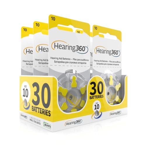 30 Pile Modello 10 Giallo (PR70) - 5 Confezioni da 6 Batterie per Apparecchi Acustici 1,45V - Pile Acustiche Rayovac Varta Extra