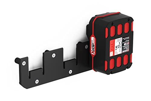 NewGround Designs Supporto a parete per batteria adatto per batterie Parkside 20V Supporto per batteria X TEAM/Supporto a parete per batteria (3 batterie) incl. viti e tasselli [FATTO IN GERMANIA]