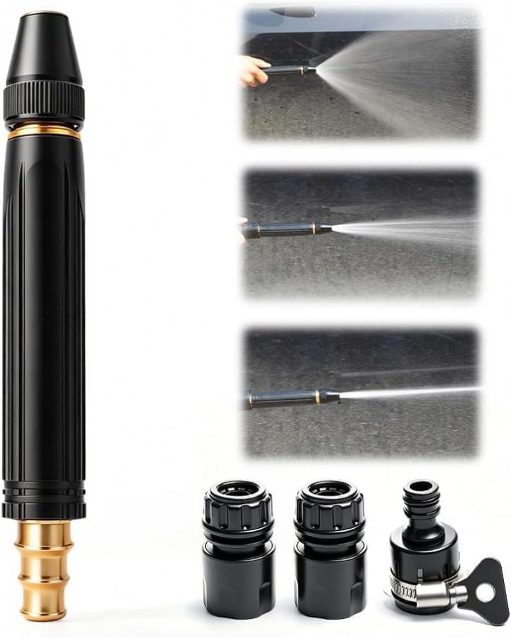 POP lina Water Hose Nozzles, Pistola Acqua Giardino Alta Pressione, Ugello per Tubo Acqua Regolabile 3 funzioni, Pistola a spruzzatore per Tubo da Giardino, per lavaggio auto e Irrigazione Piante