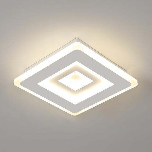 Mckalen Plafoniera LED Soffitto Moderna, 28W 3150LM Lampada Quadrata, Luce Neutra 4500K, Bianco Plafoniere Acrilico per Bagno Camera da Letto Cucina Corridoio Soggiorno, 20CM