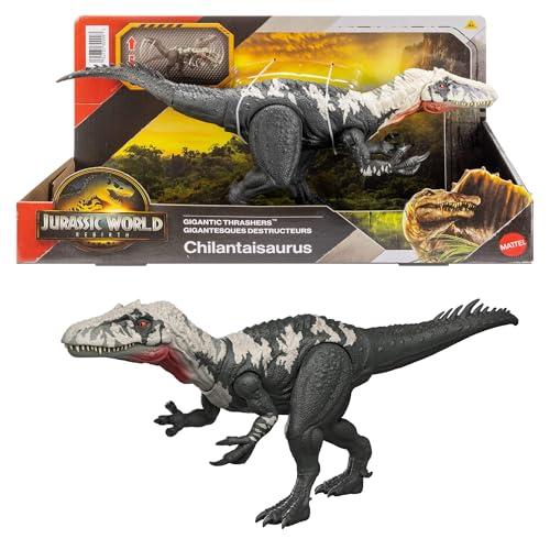 Mattel Jurassic World La Rinascita Predatori Giganti Chilantaisaurus, specie di dinosauro giocattolo di grandi dimensioni, 2 attacchi furiosi, gioco digitale, JGB95