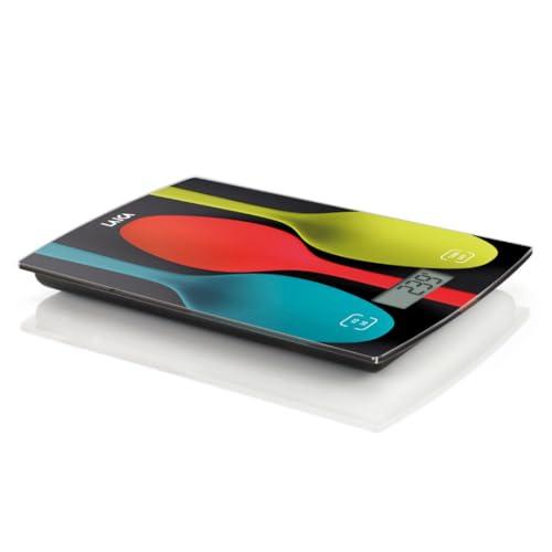 Bilancia elettronica da cucina LAICA, bilancina digitale, per cucinare, in grammi o once, display LCD ad alta precisione e vetro temprato, funzione Tara, ricaricabile, portata 5 kg - Cucchiai Pop