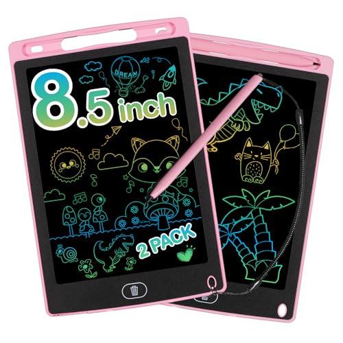 Tavoletta Grafica LCD Cancellabile 8,5 Pollici per Bambini 2-8 Anni, 2 Pezzi Rosa - Lavagna Magnetica Colorata Regalo
