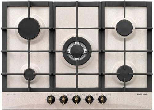 GT755HSA - Piano Cottura 5 Fuochi Gas 70 cm (1 Bruciatore Tripla Corona) Avena