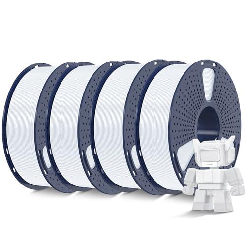 SUNLU 4KG Alta Velocità Filamento PLA 1.75mm, Filamento per Stampante 3D Veloce ad Alto Flusso, Progettato per una Stampa 3D Veloce, Confezione da 4, Filamento HS-PLA, Bianco*4
