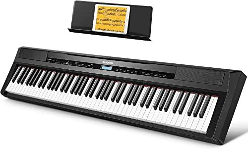 Donner Pianoforte Digitale, 88 Tasti Pesati, Pianoforte Elettrico Portatile con Pedale di Sustain, Tocco di Vero Pianoforte, Piano Digitale per Hobbisti e Principianti, DEP-20