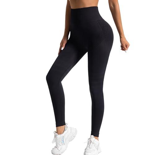 Deedlite Solenao Leggins Anticellulite Donna, Leggings 3D Modellanti a Compressione Graduata, Pantacollant Sportivi per Yoga e Uso Quotidiano (Nero, S)