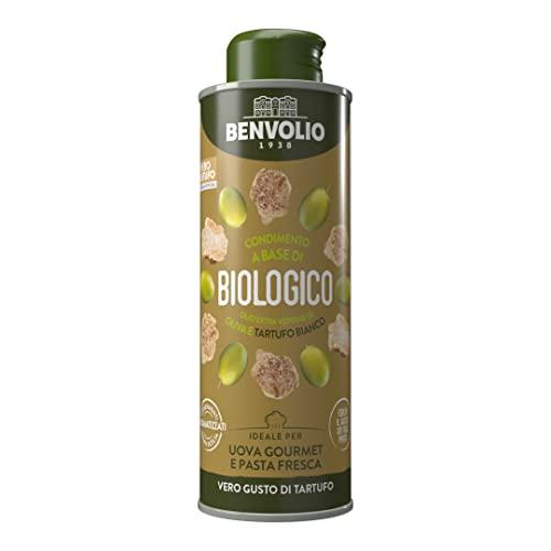Olio al Tartufo Bianco Biologico - BENVOLIO 1938 | 250 ml - Condimento a base di olio Extravergine di Oliva Biologico e Vero Tartufo Bianco Fresco, Olio Tartufato, Olio Aromatizzato al Tartufo Bianco