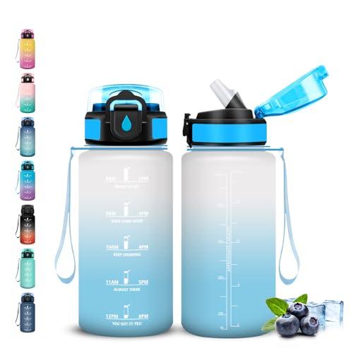 Grsta Borraccia Bambini, Borraccia 500 ml, Senza Perdite, Bottiglia con Cannuccia, Facile da Trasportare, Borraccie Motivazionale, Borracce con Slogan Motivazionale, per Scuole, Ufficio, Corsa
