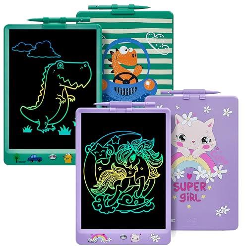DYNASONIC (Confezione 2 tavole) Tavoletta di scrittura LCD a colori da 10 pollici per bambini. Lavagna magnetica per disegnare. Giocattolo educativo. Regalo per bambini