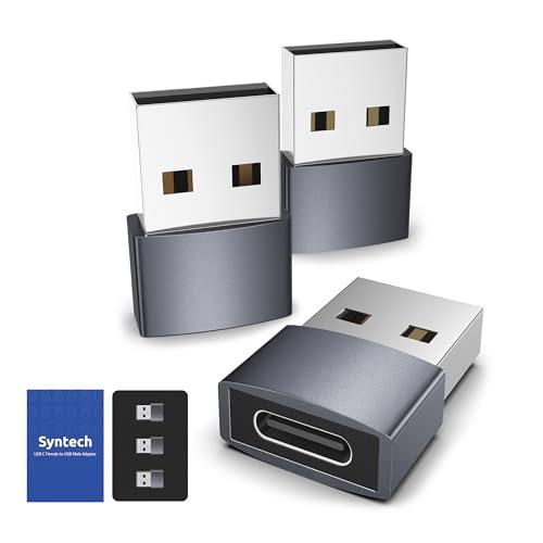 Syntech - Adattatore USB C femmina a USB maschio (3 pezzi), convertitore da tipo C a USB A, compatibile con iPhone 16 Pro Max/16 Plus/16/15, computer portatili, Caricabatterie, Samsung Galaxy