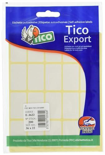 Tico Italia 947904 Etichette adesive, Bianco, Confezione da 10 fogli con 20 etichette - Totale 200 pezzi