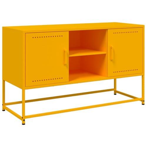 vidaXL Mobile TV Giallo Senape 100,5x39x60,5 cm in Acciaio