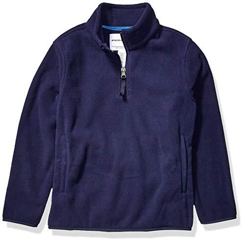 Amazon Essentials Giacca Invernale Modello Pullover con Zip Corta in Pile Bambini e Ragazzi, Blu Marino, 6-7 Anni