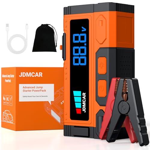 JDMCAR Booster Avviamento Auto - 5000A Avviatore Batteria Auto Portatile ad Alte Prestazioni, Starter Batteria Auto con LED/LCD, Avviatore di Emergenza per Auto/Moto (Fino a 9.0L e Diesel fino a 8.5L)