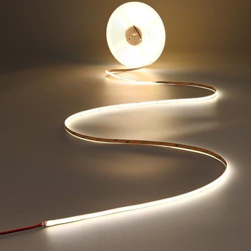 JOYLIT 15M Striscia LED COB 24V Bianca Natural 4000K, 480LED/M CRI 90+ 10500LM Alta Luminosità Dimmable Autoadesivo LED Strip Per Camera da Letto, Armadietti Della Cucina (Alimentazione non Inclusa)