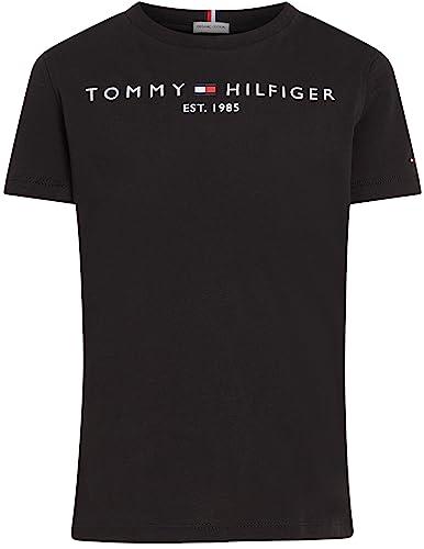 Tommy Hilfiger Bambini Unisex T-Shirt Maniche Corte Essential Tee Scollo Rotondo, Nero (Black), 14 Anni