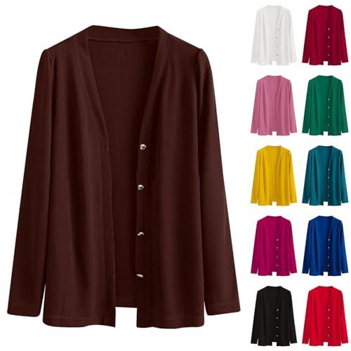 Giacca da donna a mezza stagione, cardigan da donna, taglia grande, tinta unita, cappotto autunnale, giacca con bottone, maniche lunghe, maglioni, cappotti aperti davanti cappotto protezione solare