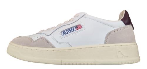 AUTRY Scarpe Sneakers Unisex in Pelle e camoscio AULM LS18 Bianco e Fig 44