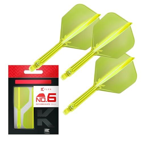 Target Darts K Flex Alette e Aste per Freccette Integrate, No.6 Giallo (Intermedio) | Confezione da 3 K-Flex - No.6, Kflex Aletta e Asta per Freccette Stampate in Un Unico Pezzo