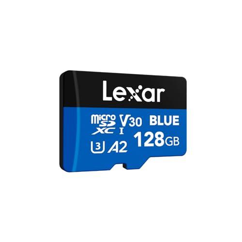 Lexar Blue Scheda Micro SD 128GB, fino a 160 MB/s in lettura, scheda microSDXC UHS-I, C10, U3, V30, A2, video Full-HD e 4K, scheda di memoria ad alta velocità per smartphone/tablet/action camera
