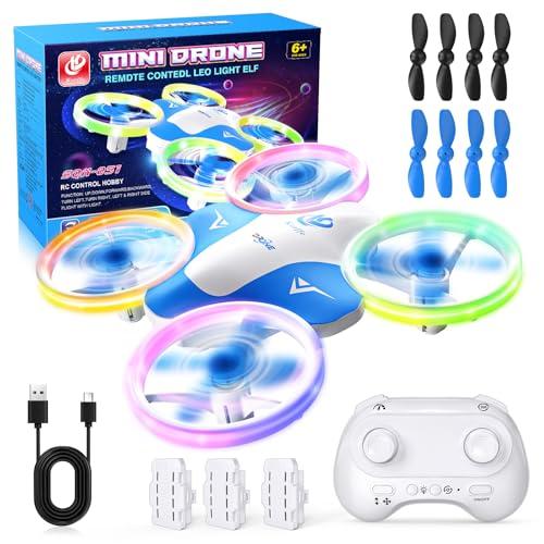 Korffe Mini Drone per Bambini Giocattoli da 6 7 8 9 10+ Anni Ragazzi, RC Aereo Giocattolo Drone per Bambini e Principianti con Luci LED Regali per Interni ed Esterni per Ragazzi e Ragazze