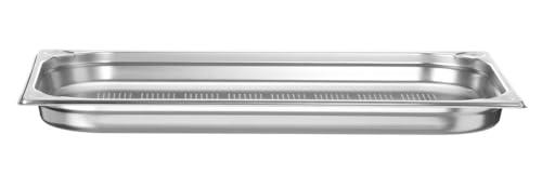 HENDI Contenitore Gastronorm, GN 1/1, solo con fondo perforato, contenitore GN, impilabile, bordi arrotondati, resistente alla temperatura da -40° a 300°C, 5L, altezza: 40mm, acciaio inox