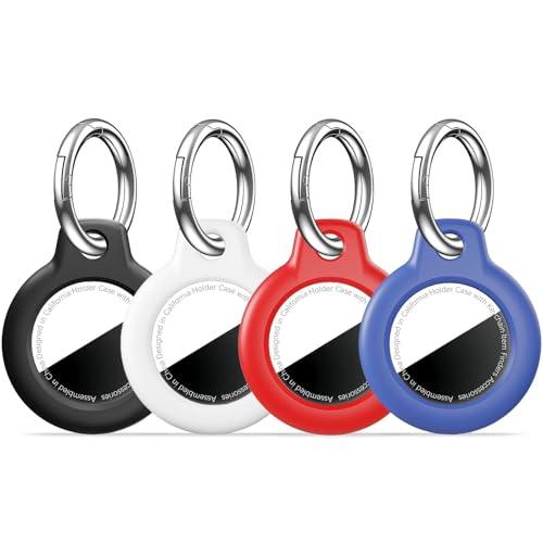 Confezione da 4 custodie per Airtag con portachiavi, antigraffio per Airtag, portachiavi per Apple per Air Tags, accessori Airtag per localizzatore di oggetti GPS, multicolore