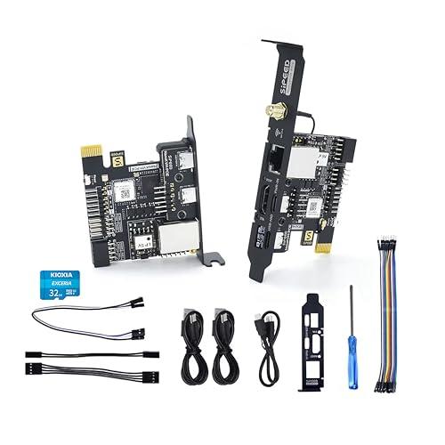 Sipeed NanoKVM IP-KVM Mini Remote Control Operations Maintenance Server, 1TOPS NPU 1GHz C906 RISC-V Linux Single Board Computer, con porta di rete HD-MI 100M (NanoKVM-PCIe ETH+WiFi+PoE)