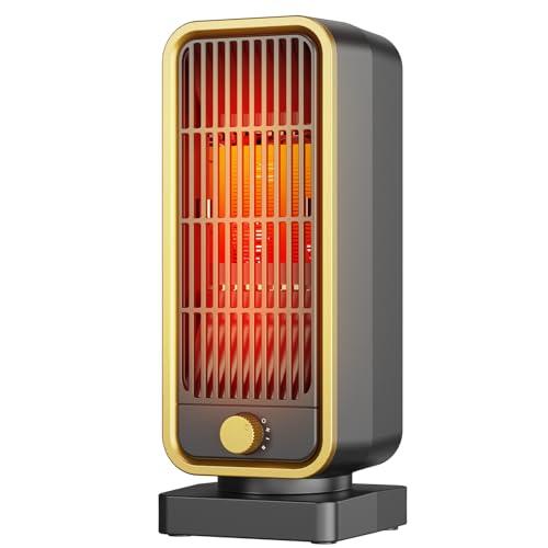 DDHTSAL Stufetta Elettrica Basso Consumo - 900W PTC Termoventilatore, 3 Modalità, Silenzioso 45dB, Protezione da Surriscaldamento/Ribaltamento, Basso Rumore, Portatile,Casa