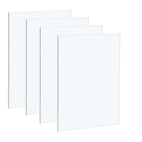 4 lastre acriliche trasparenti A4 – 210 x 297 x 3 mm, in plastica trasparente, spessore 3 mm, piastra in plastica trasparente per decorazione, display, cornici, pittura
