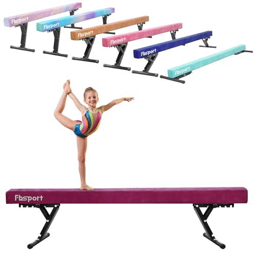 FBSPORT Trave Ginnastica Artistica per casa Regolabile 244CM,5 Altezza regolabiletrave Trave Alta Ginnastica Artistica Fascia da Pavimento Altamente Stabile per Bambini