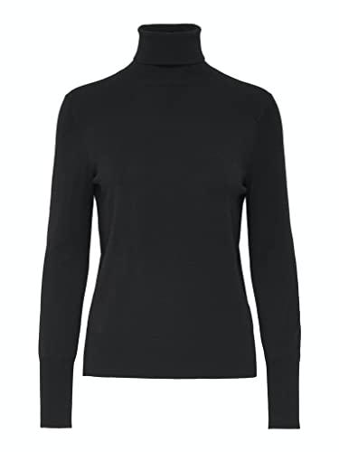 ONLY Onlvenice L/S Rollneck Pullover Knt Noos, Dolcevita Donna, Nero, M