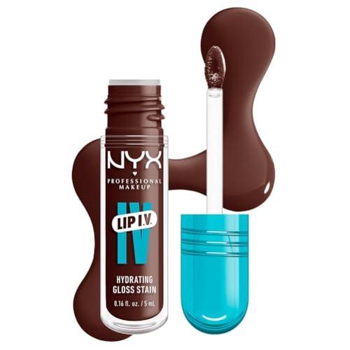 NYX Professional Makeup Gloss e Tinta Labbra Idratante 2in1, Idratazione fino a 12H, Con Vitamina B12 e Magnesio, Lip IV Hydrating Gloss Stain, Tonalità: 05 Mocha Me Wet