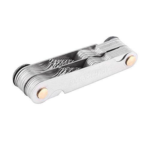 Yosoo Health Gear Misuratore di Filettatura, 52Pcs Calibro a Tappo filettato in Acciaio Inossidabile Strumento di misurazione del Passo della Vite 60 e 55 Gradi (metrico e imper)(52pc)