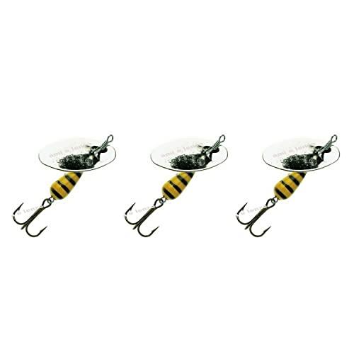 Kit 3 Cucchiaini Rosso Giallo Vespato Pesca Spinning Trota Lago Fiume (KIT 3 CUCCHIAINI ROSSI GR, 9)