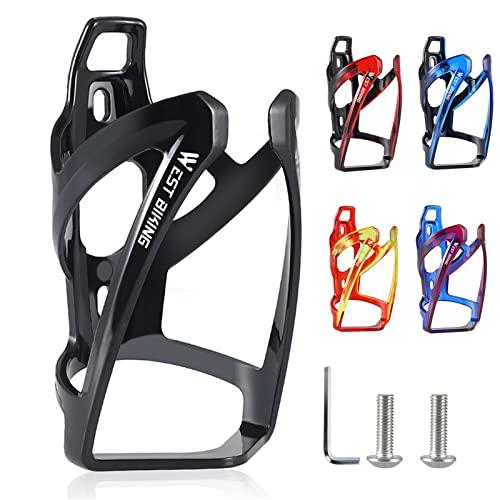 Portabottiglie da bicicletta, versione migliorata, infrangibile, leggero, per mountain bike, bici da corsa, mountain bike (Nero)