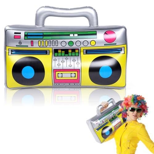 Aomig Boombox Gonfiabile, Gonfiabili Musica, Palloncini Radio, Grande Radio Boom Box, Gonfiabile Altoparlante Stereo Blow Up Stag Party Prop Novità Dress Up Scherzo Anni '80 '90