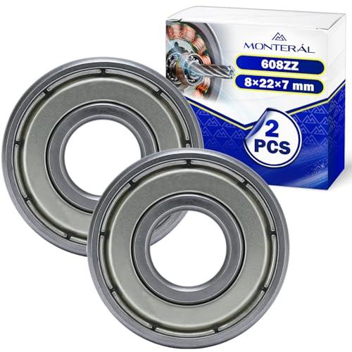 2 Pezzi Cuscinetti a Sfera 608ZZ per il Motore con la Dimensione di 8x22x7 mm - MONTERAL