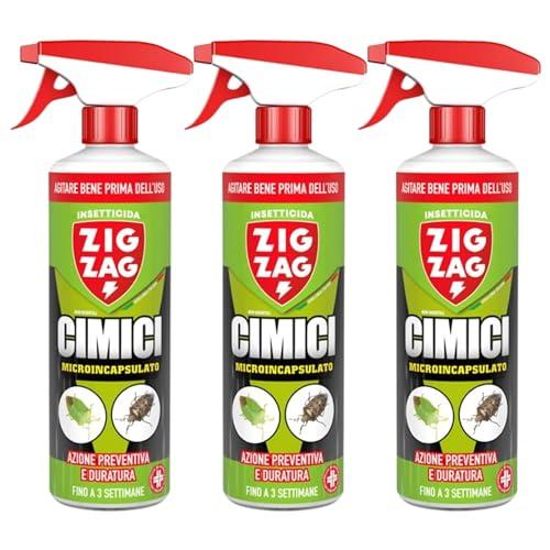 3 PEZZI Zig Zag,Cimici, Insetticida Microincapsulato a lento rilascio indicato per le Cimici, azione rapida e residuale, formato 500 ml X 3 CONFEZIONI