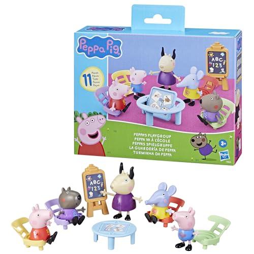 Peppa Pig Hasbro, Playset Gruppo di Gioco di Peppa, Set con 5 Action Figure di Personaggi in Plastica e Accessori, Giochi per Bambine e Bambini da 3 Anni in su